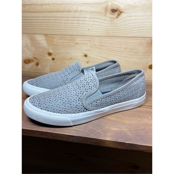 Sperry Shoes - Sperry Women's Seaside Perforated Slip-On Sneakers Gray Size 9.5